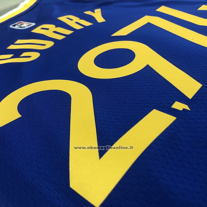 Maglia Golden State Warriors Stephen Curry 2974th 3 Points Blu